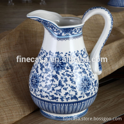 Elegant Fine New Bone China Blue and White Water Jug of Blue in China